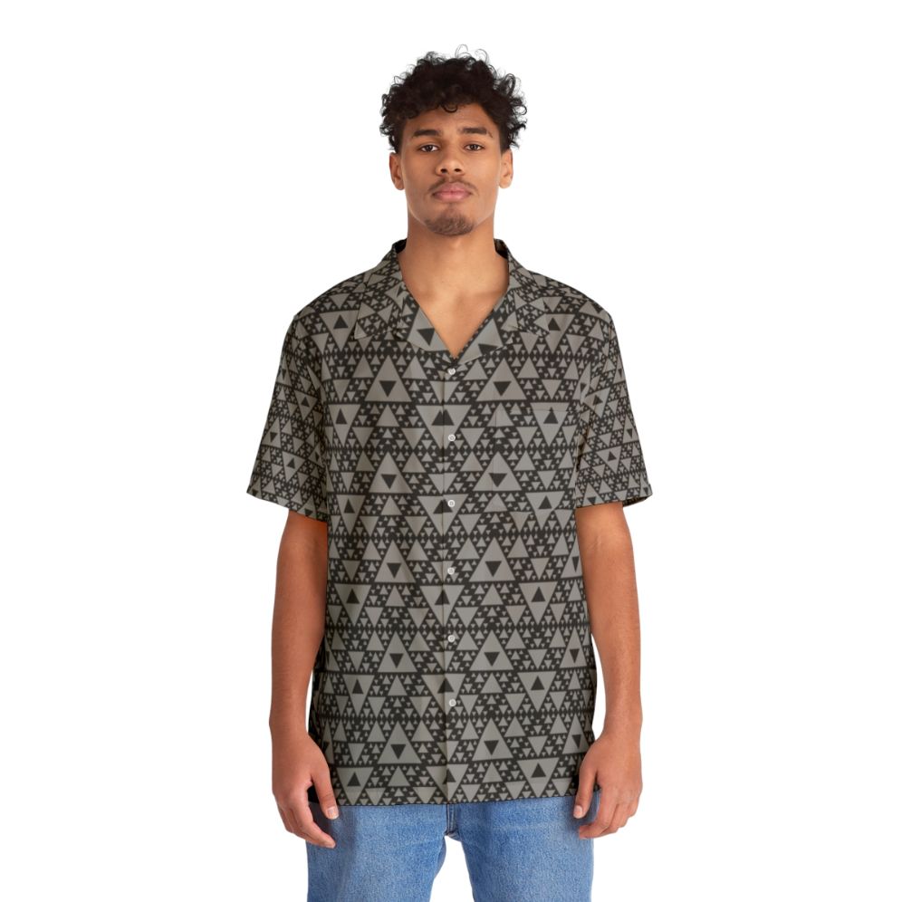 Mocap Triangle Pattern Hawaiian Shirt - People Front