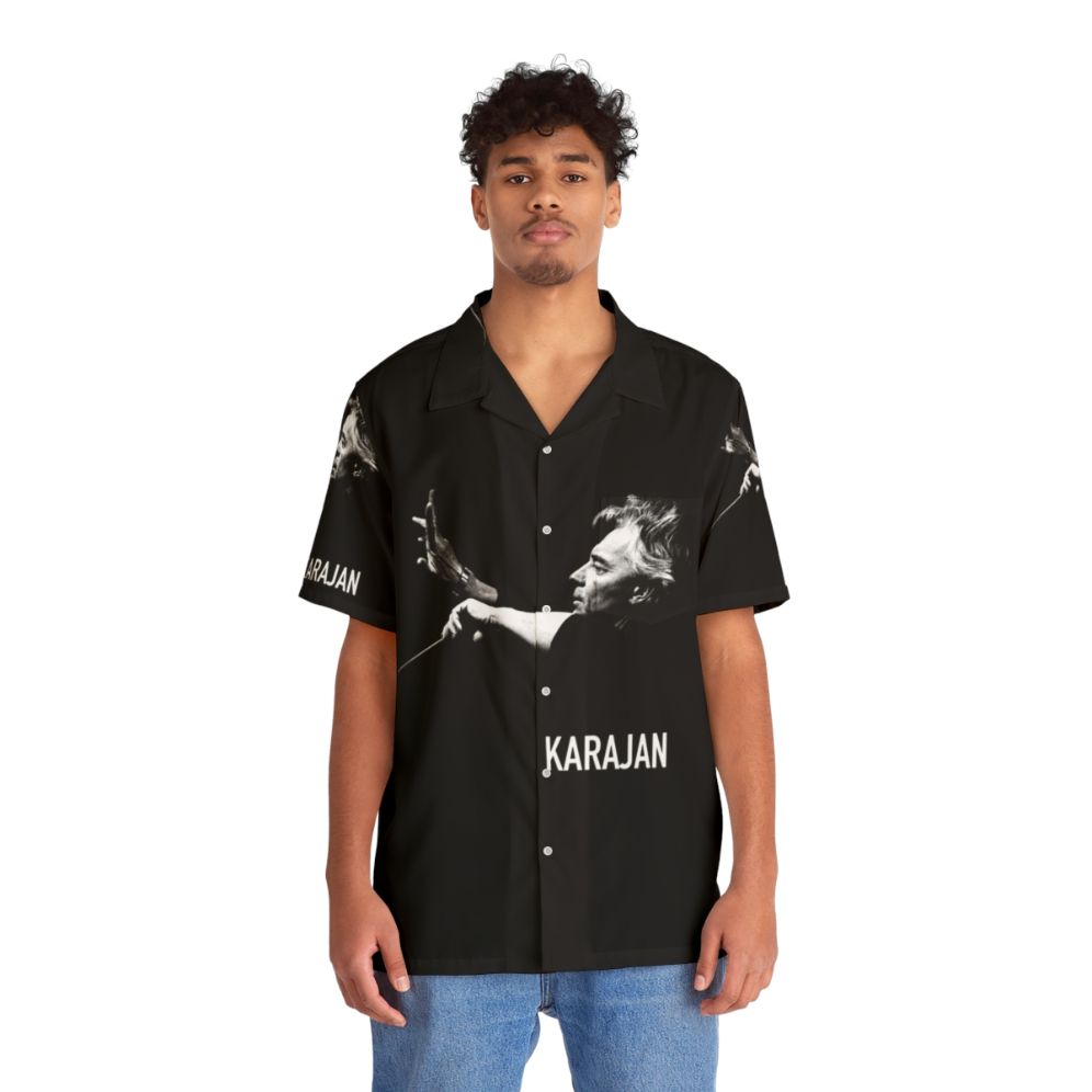 Karajan Hawaiian Shirt with Musical Instruments and Symbols - People Front