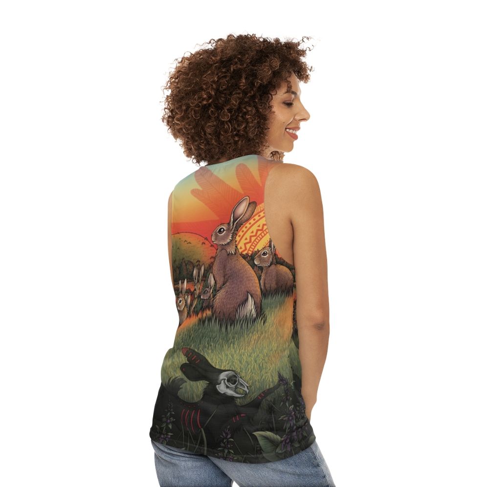 Watership Down inspired unisex tank top - women back