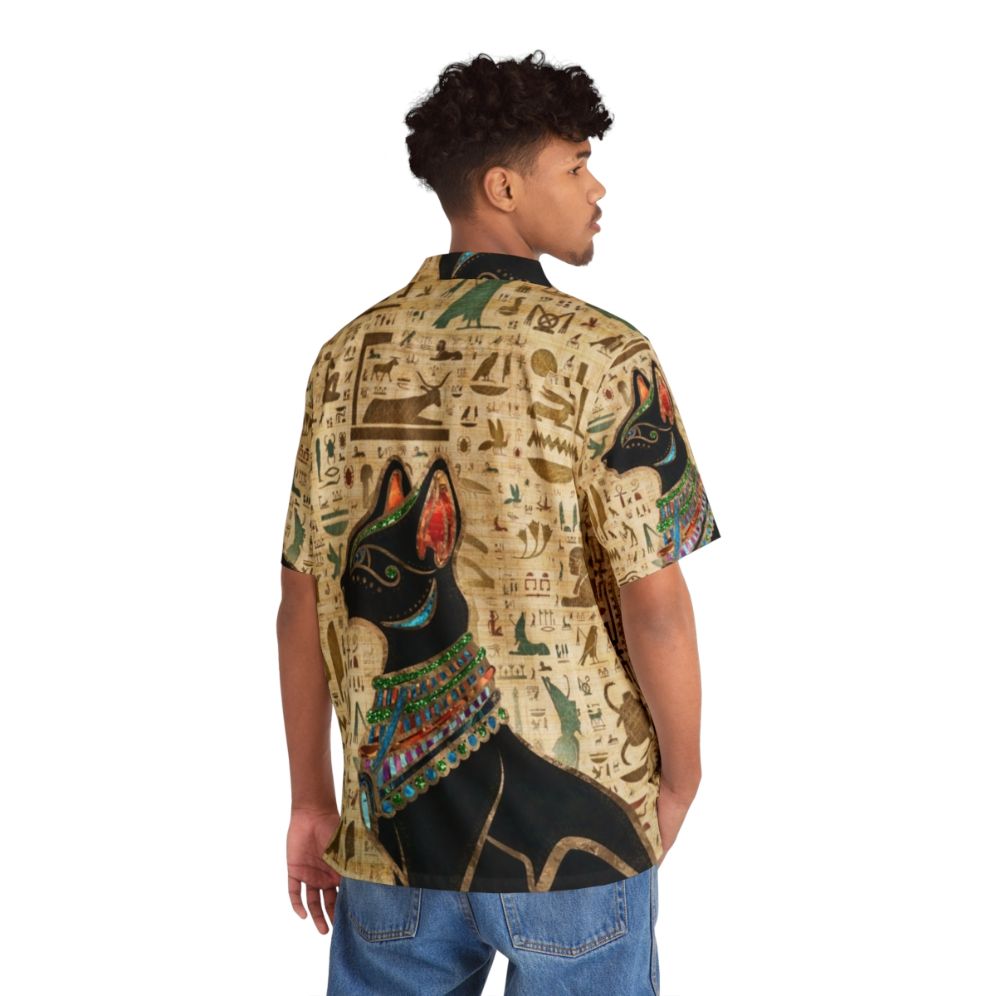 Bastet Egyptian Cat Hieroglyphic Hawaiian Shirt - People Back