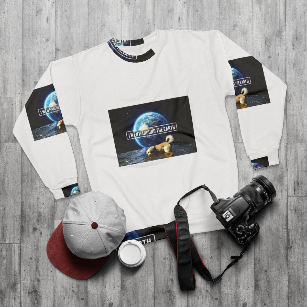 Galactic Dog Sweatshirt - flat lay