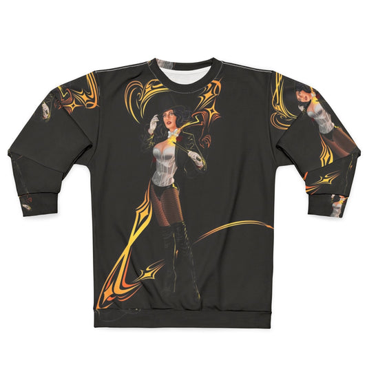 Zatanna Inspired Sweatshirt with DC Comics Superheroine Design