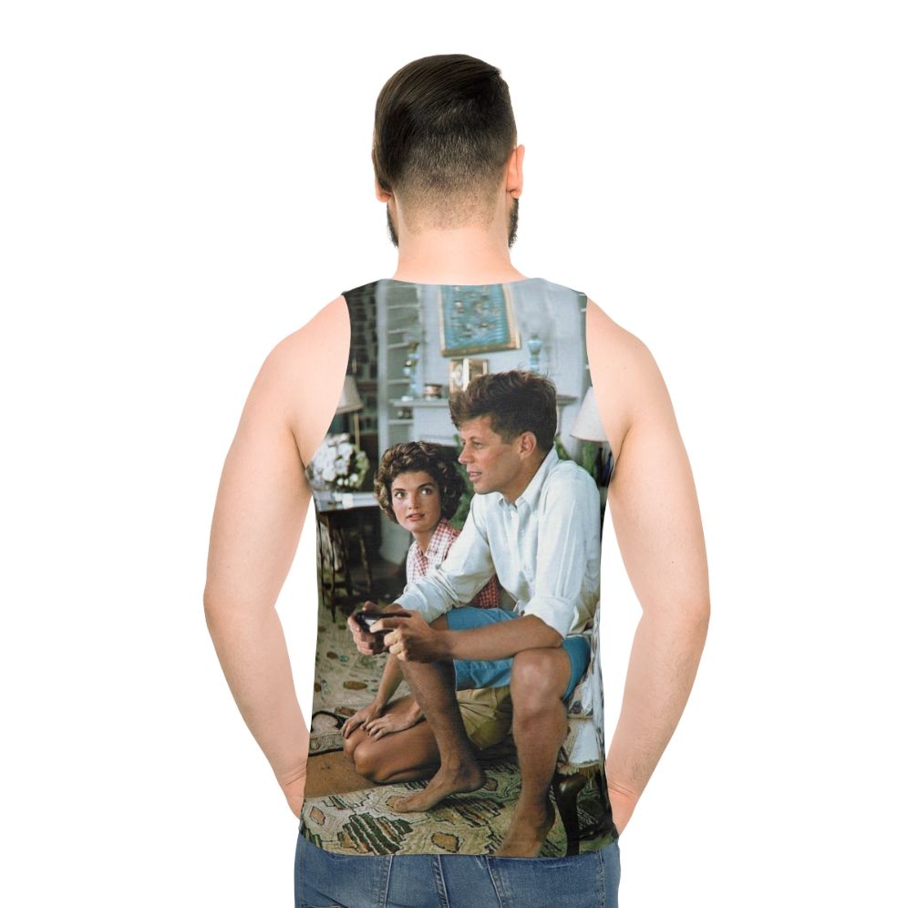 Retro gaming presidential meme unisex tank top - men back