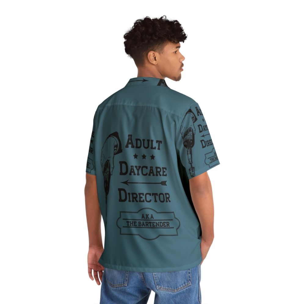 Adult Daycare Director Hawaiian Shirt - Flat lay