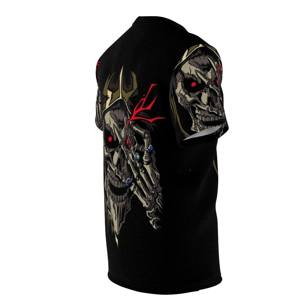 Overlord-inspired dark fantasy t-shirt with Sorcerer King and skull imagery - men right