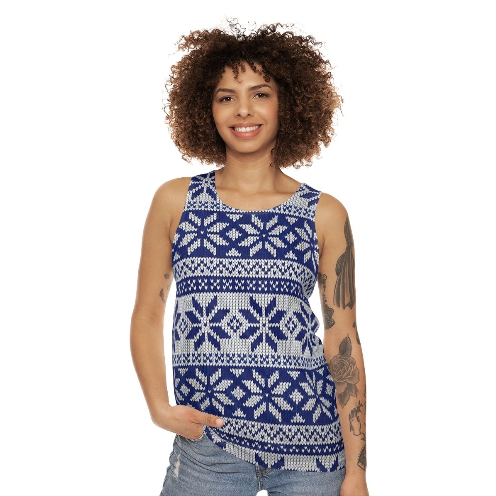 Knitted Christmas tank top - women