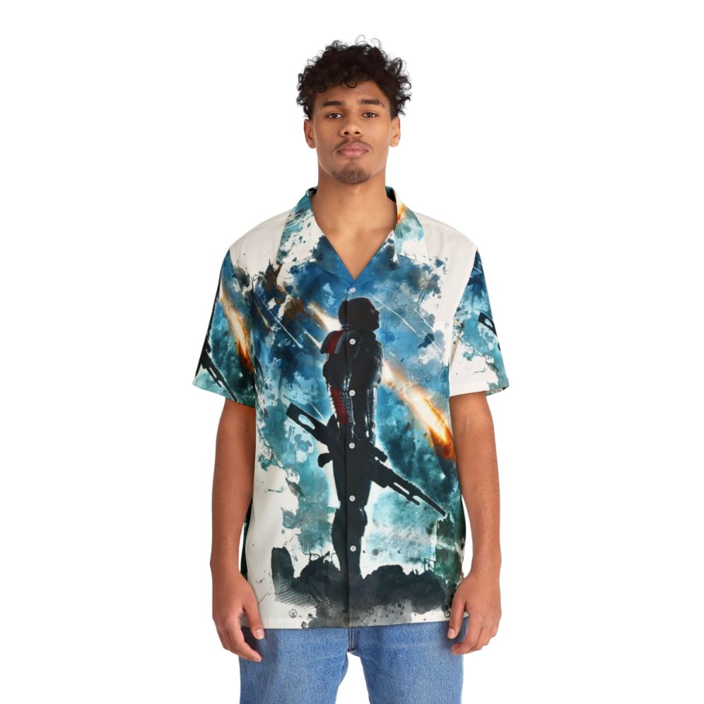 Mass Effect Hawaiian Shirt 2 - Bioware Sci-Fi Gaming Apparel - People Front