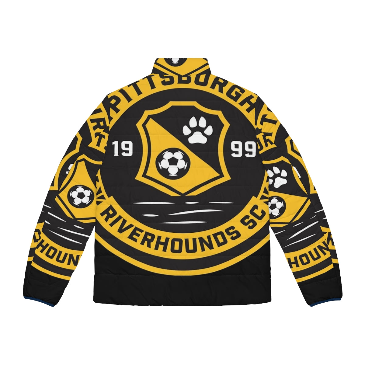 Pittsburgh Riverhounds puffer jacket with team logo - Back