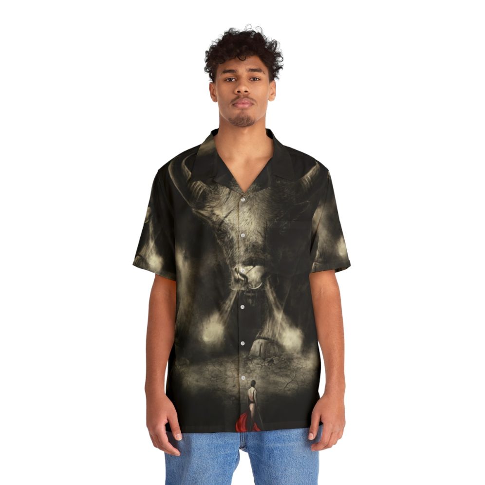 Matador bull design Hawaiian shirt with nature inspired cultural tradition - People Front