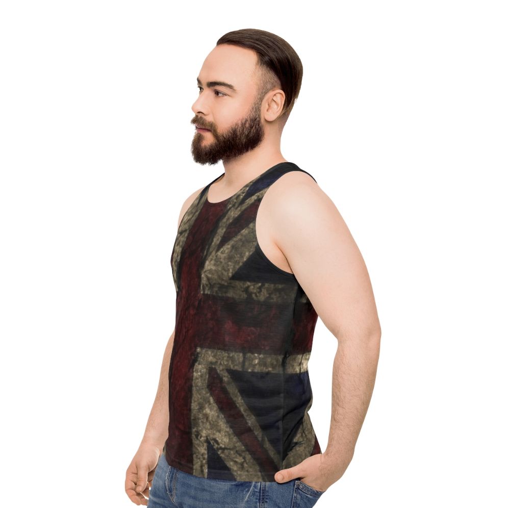 Distressed vintage union jack punk tank top - men side