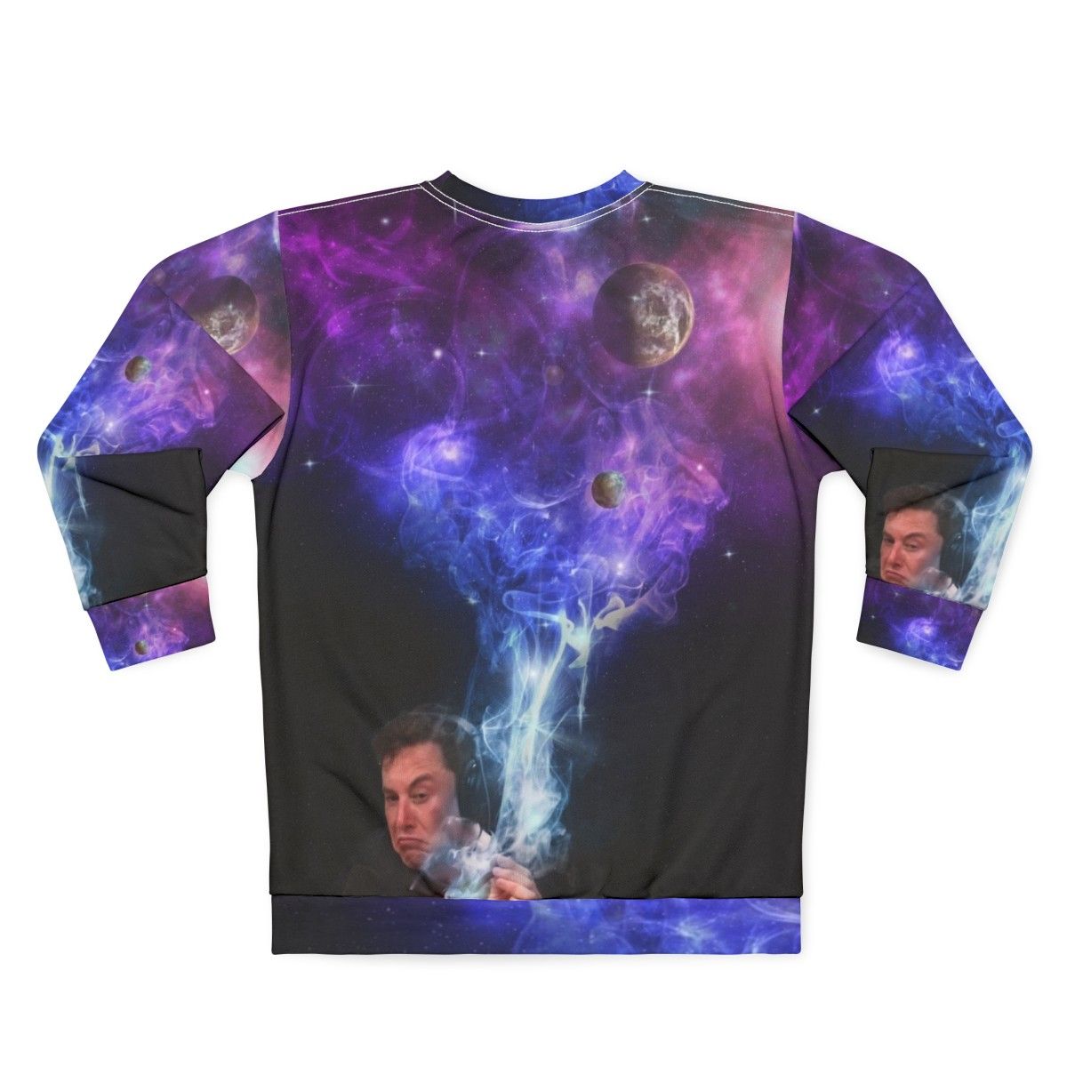 Elon Musk smoking in the cosmos sweatshirt - Back