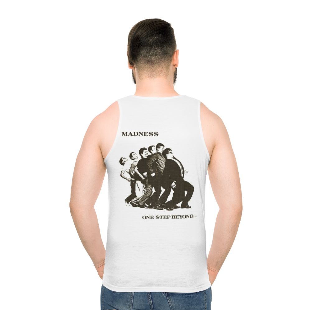 Madness band unisex tank top with vintage design - men back