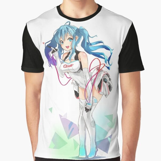 Hatsune Miku racing-themed graphic t-shirt