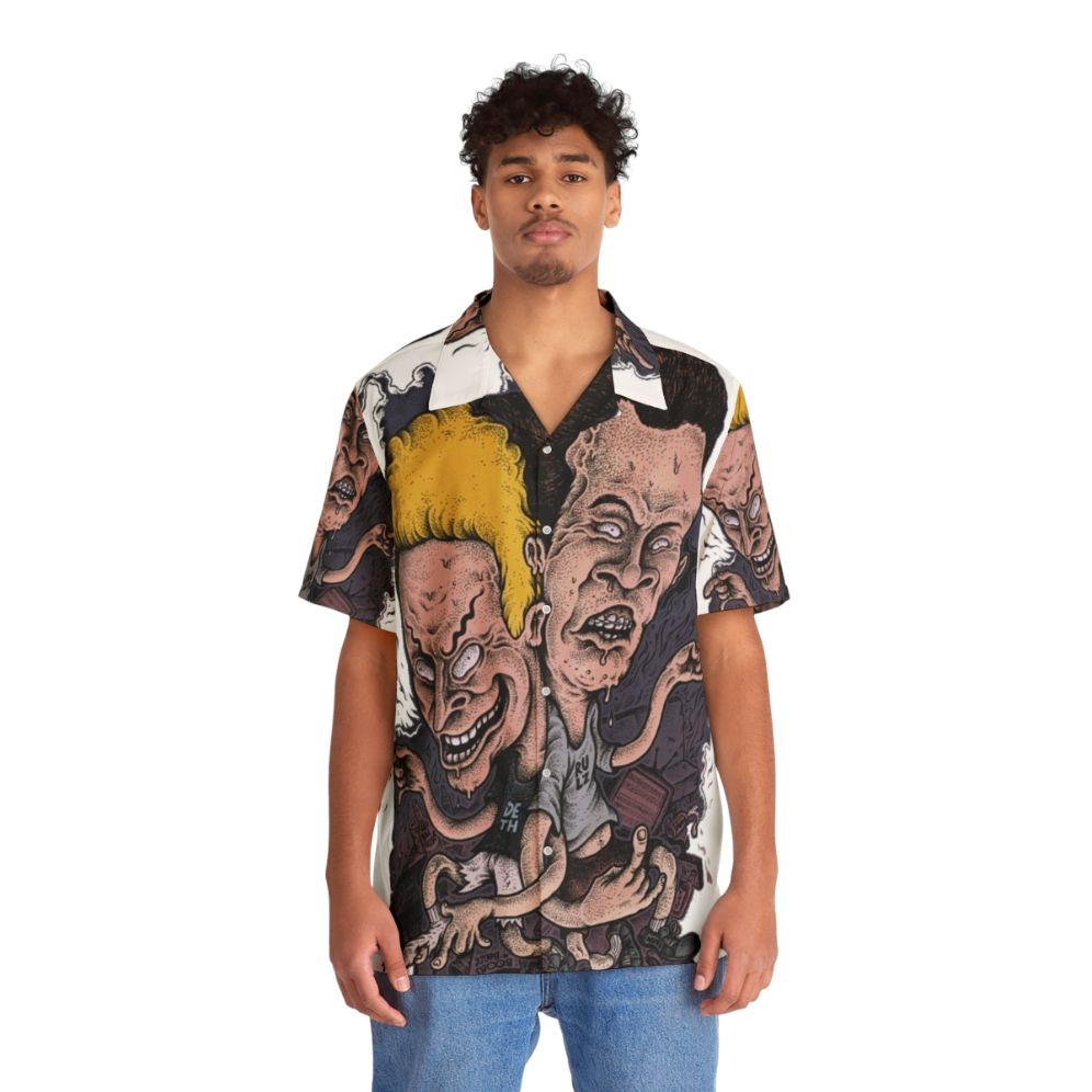 Beavis and Butthead 90s TV Show Hawaiian Shirt - People Front