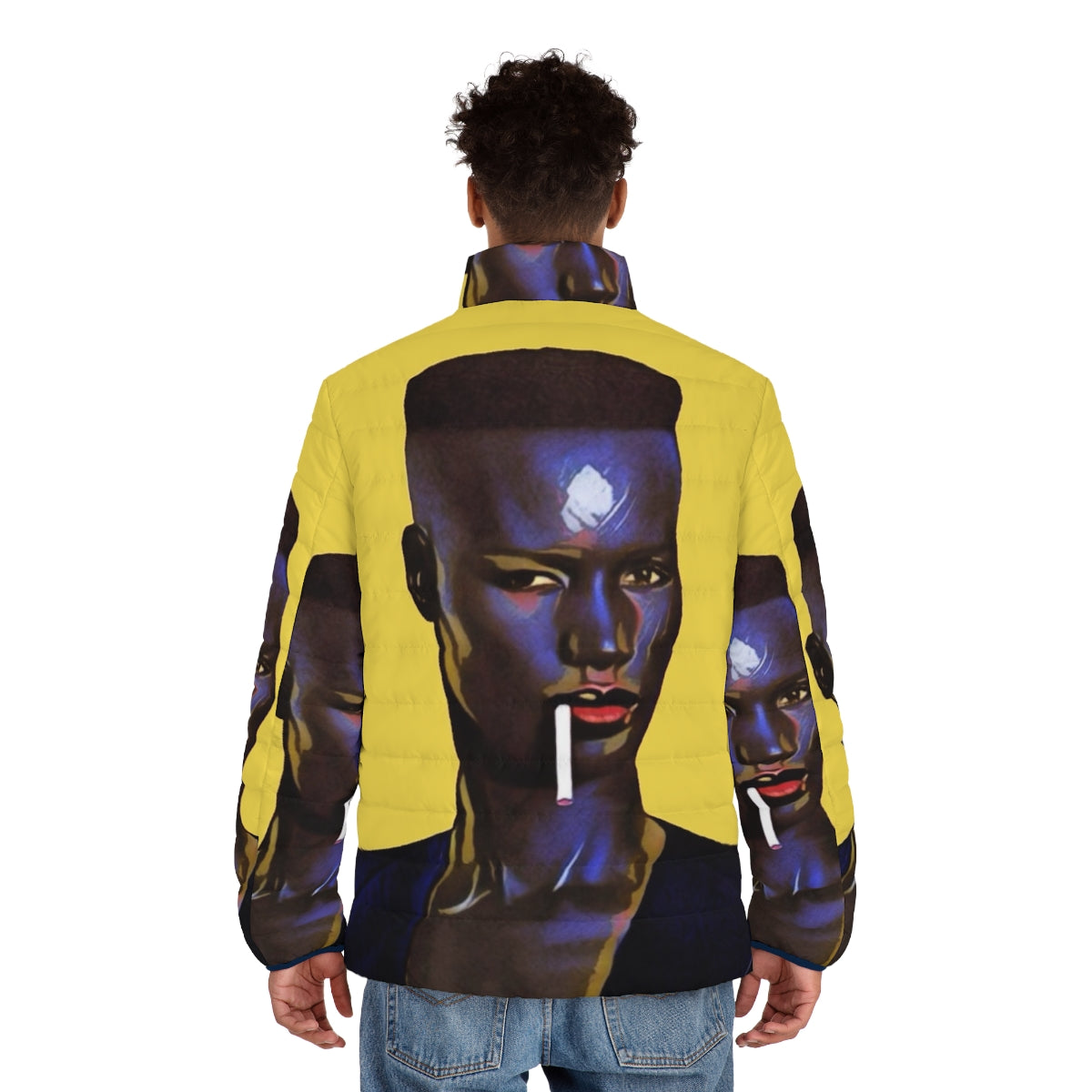 Amazing Grace Puffer Jacket featuring the legendary singer and actress Grace Jones - men back