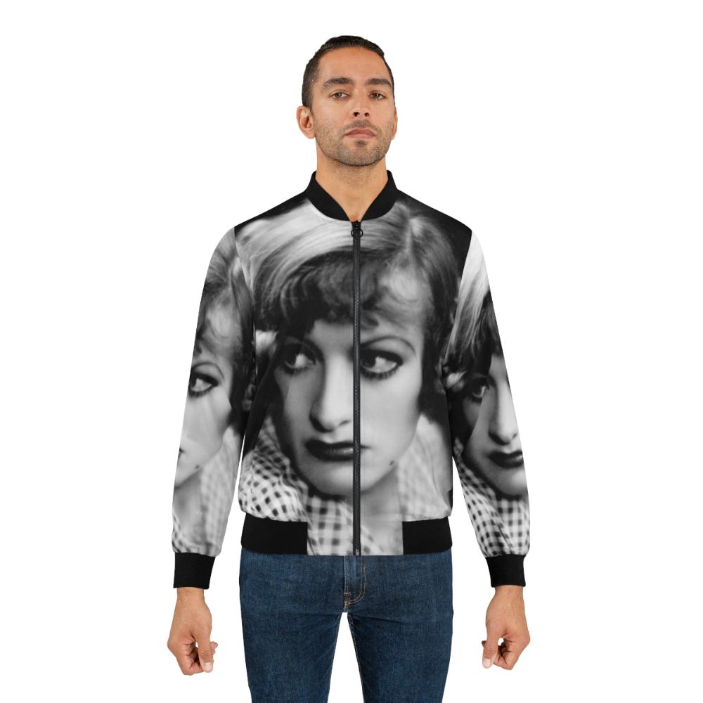 Vintage Joan Crawford Rain Bomber Jacket with retro style - Lifestyle