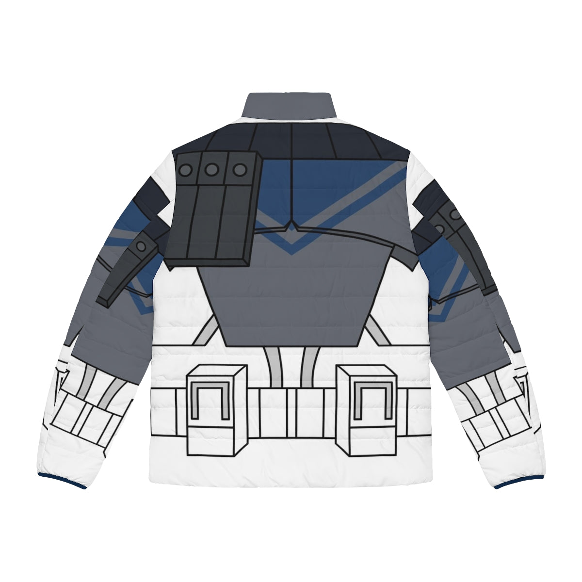 Star Wars Clone Trooper Fives Armor Puffer Jacket with tactical design - Back