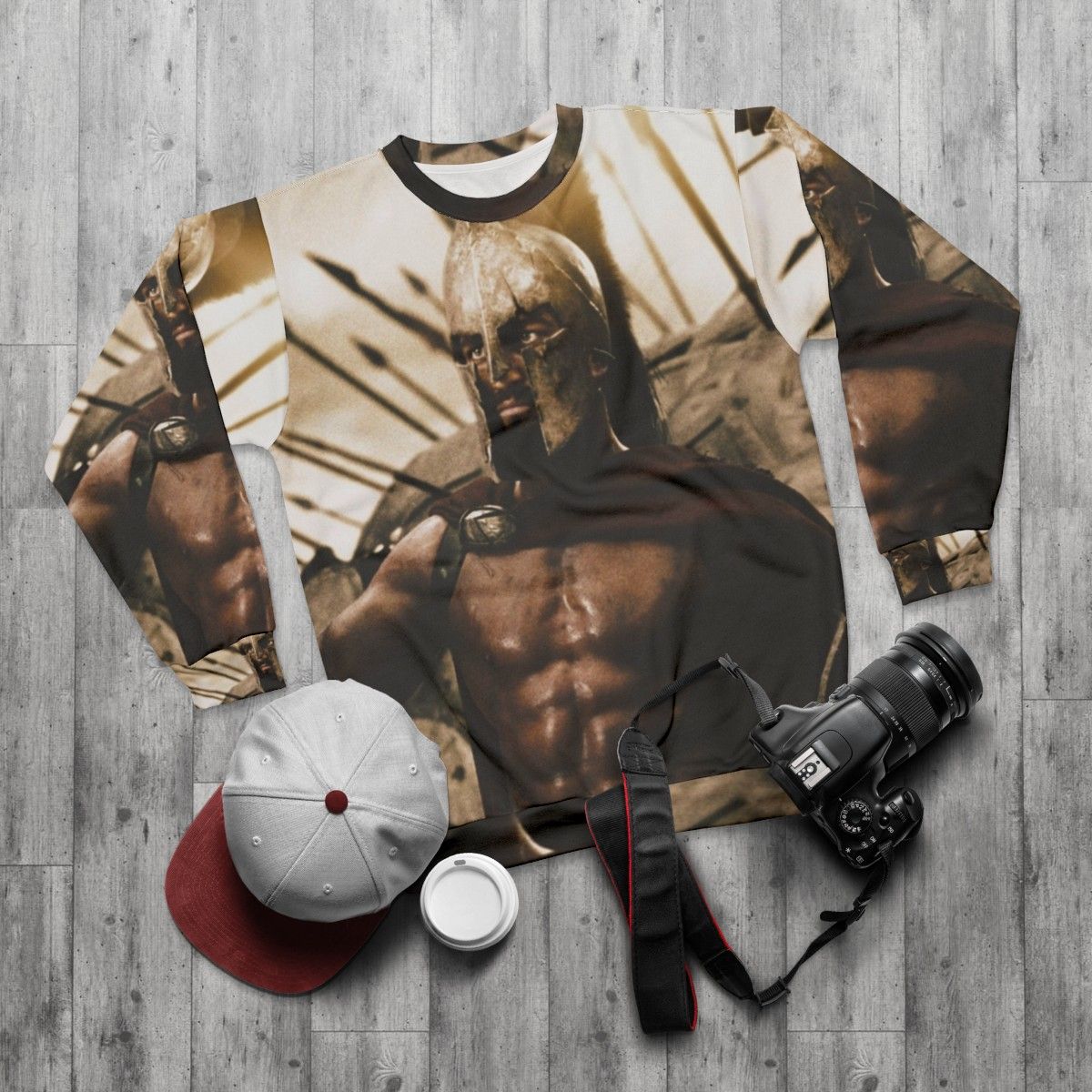 Spartan warrior 300 sweatshirt - flat lay