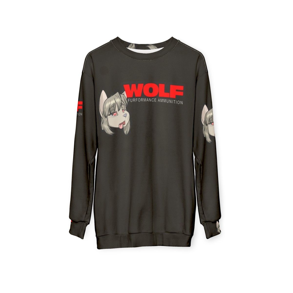 Woolf Sweatshirt with Graphic Design of Wolf - hanging