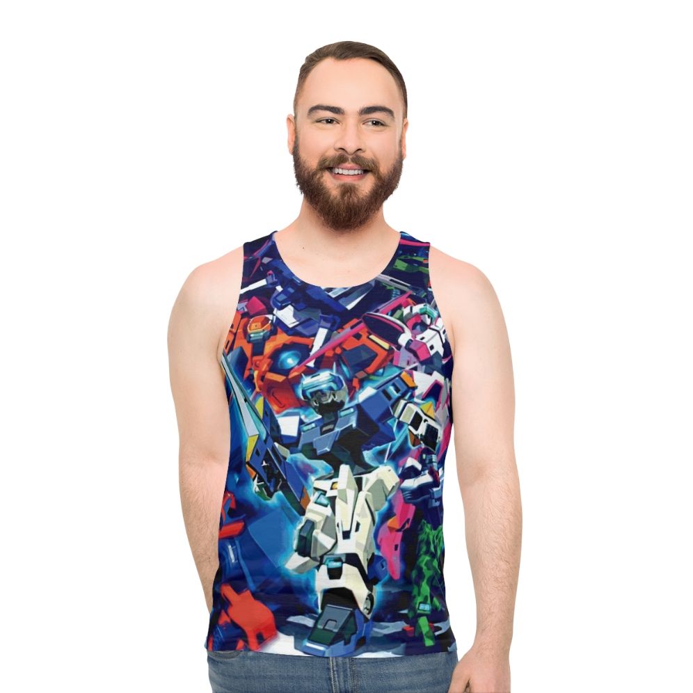 Virtual On Unisex Tank Top featuring cyber troopers and mecha design - men