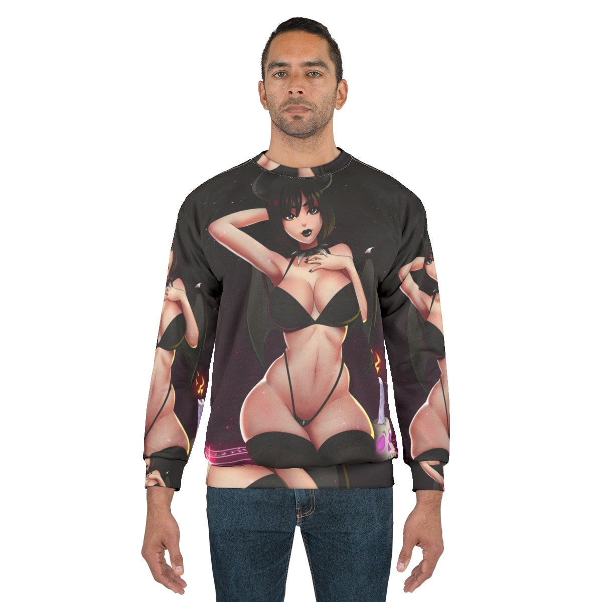 Succubus Girl Sweatshirt with Demonic Fantasy Design - men