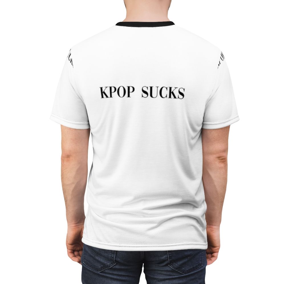 Irreverent Kpop Parody T-shirt for Music Lovers - men back