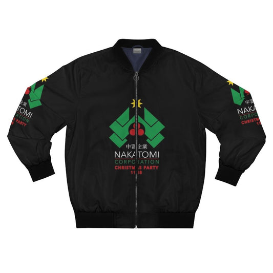 Nakatomi Corporation Christmas Party Bomber Jacket with retro 80s die hard movie design