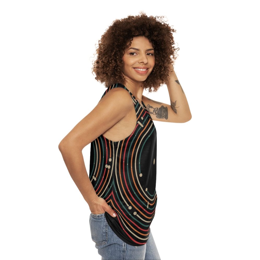 Vinyl music metro labyrinth tank top - women side