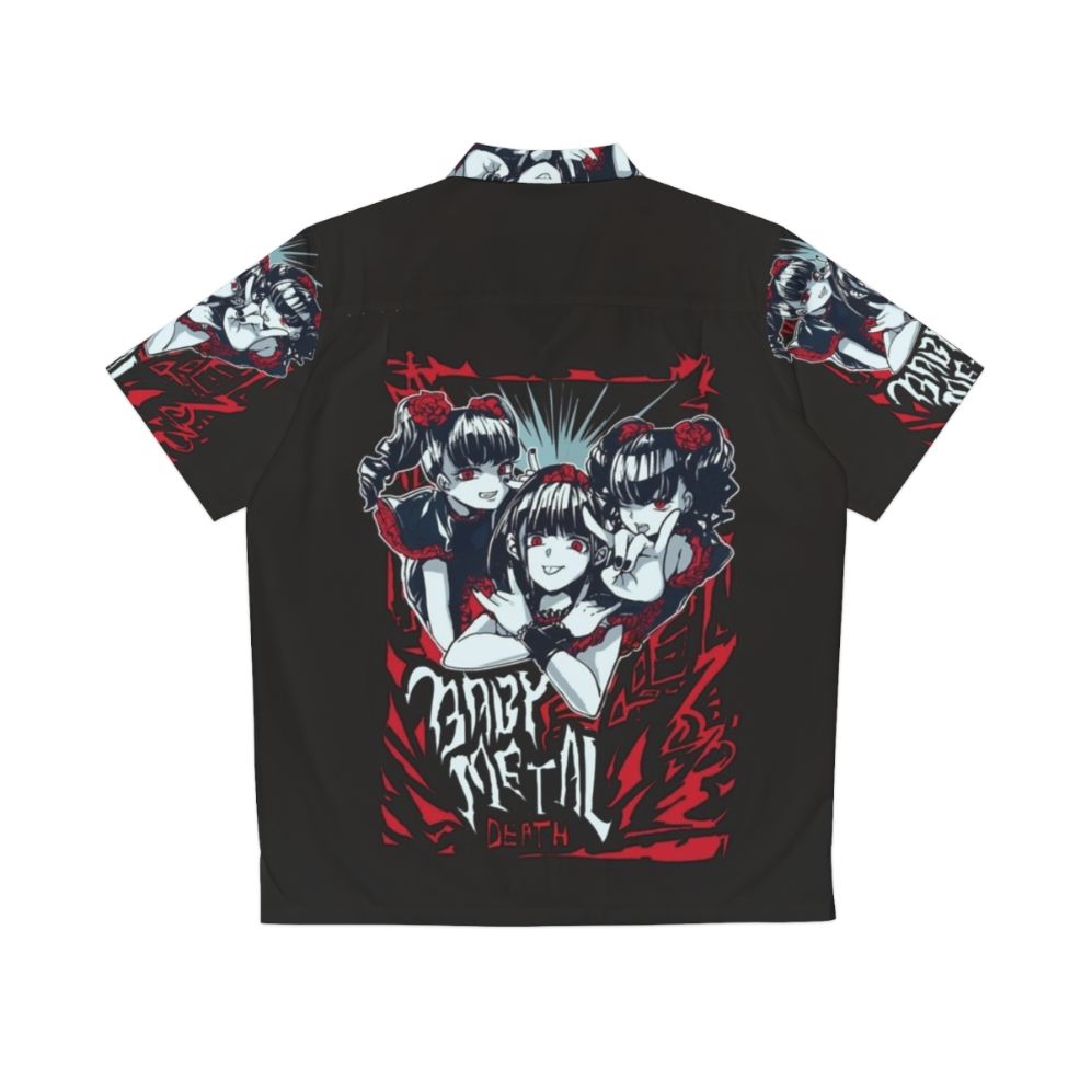 Babymetal inspired Hawaiian shirt with anime and heavy metal design - Back