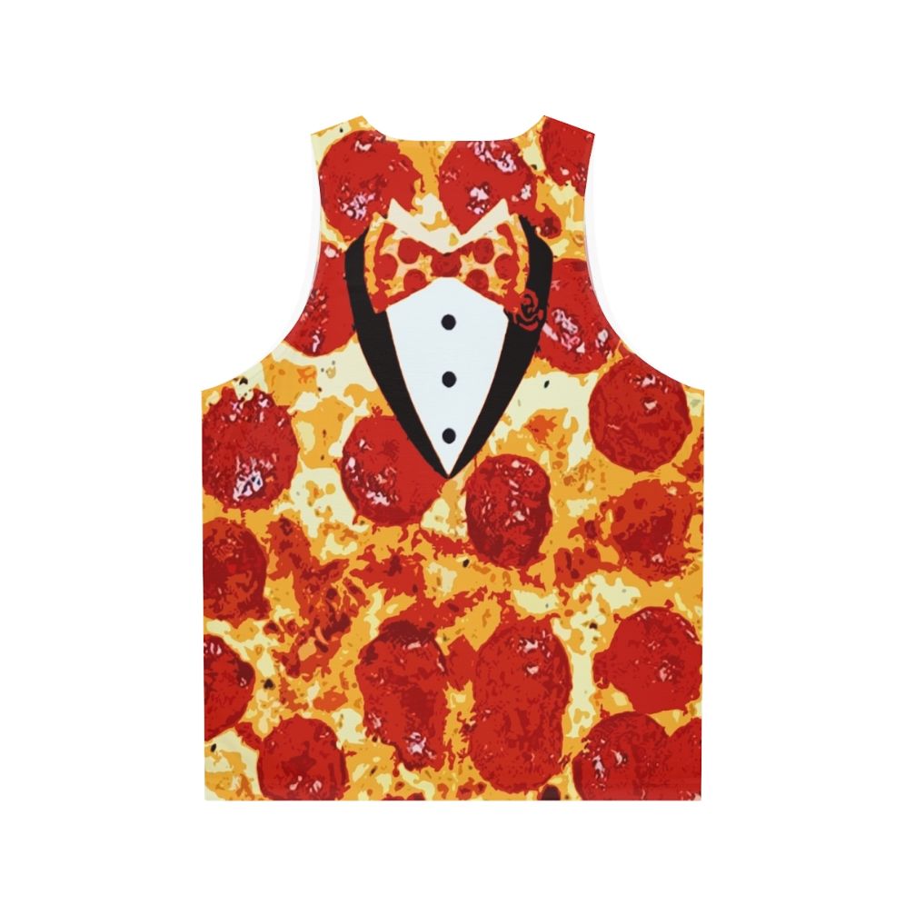 Pepperoni pizza tuxedo unisex tank top - Back