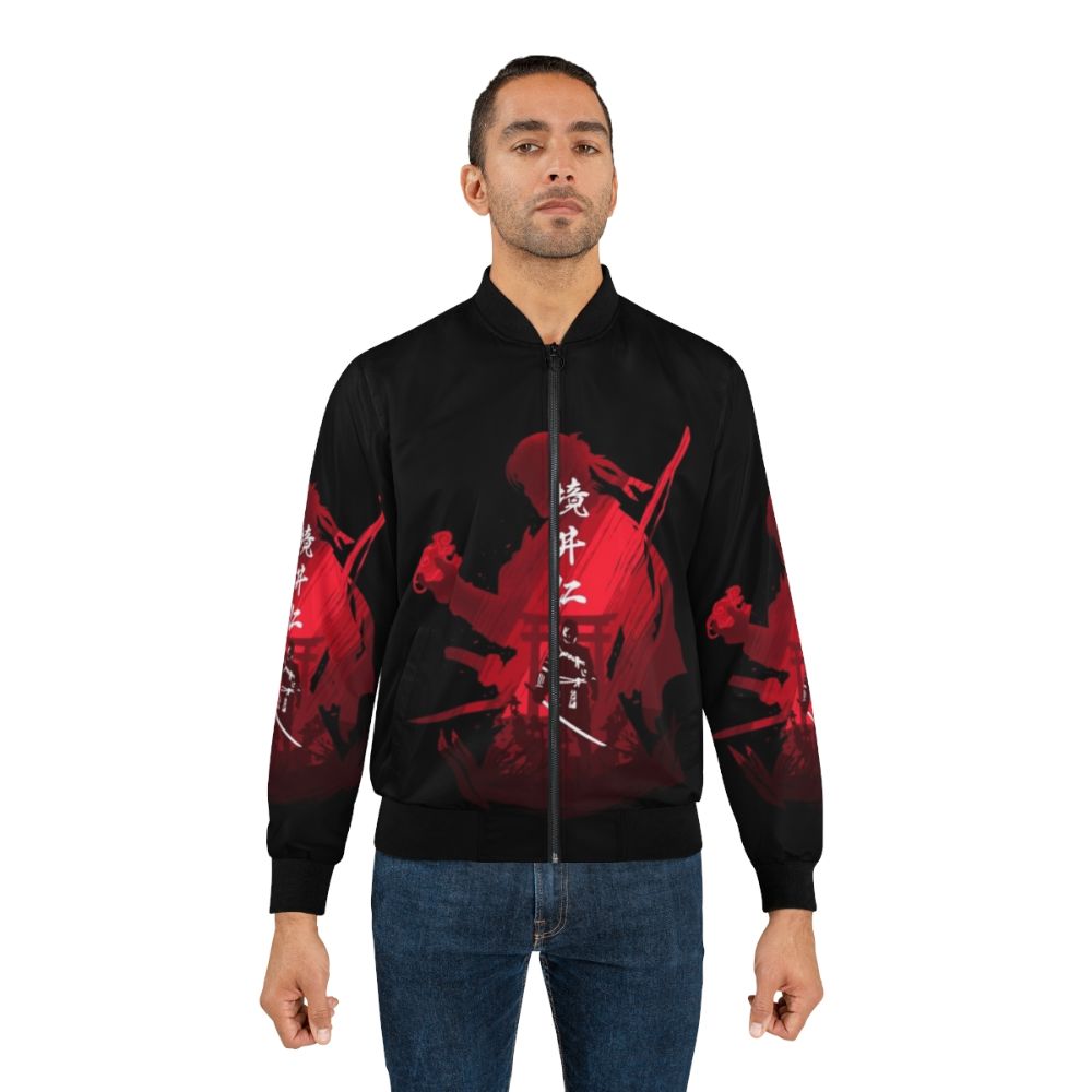 Bomber jacket featuring the iconic imagery of Jin Sakai, the samurai protagonist of the video game Ghost of Tsushima. - Lifestyle