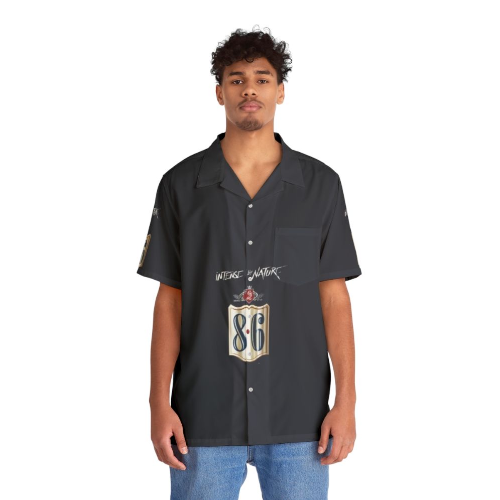 Bavarian beer-themed Hawaiian shirt with tropical floral pattern - People Front