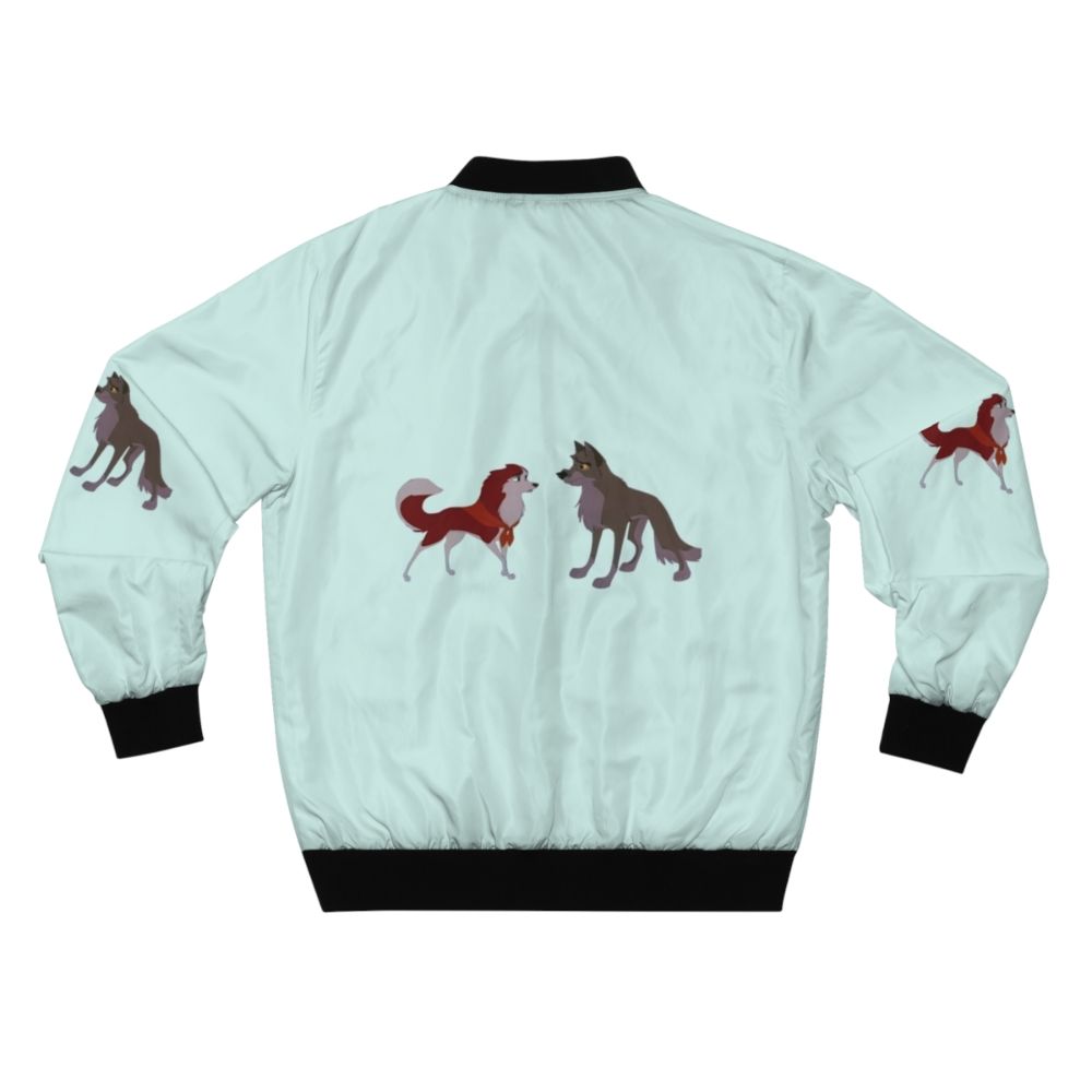 Balto and Jenna Inspired Bomber Jacket with Wolves and Dogs - Back