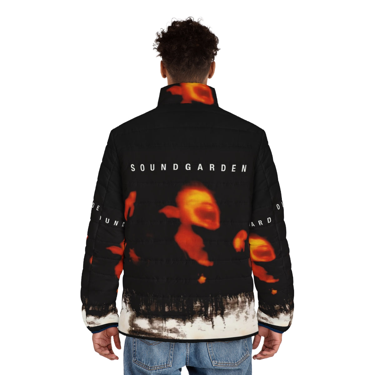 Soundgarden Superunknown grunge-inspired puffer jacket featuring the iconic band's logo - men back