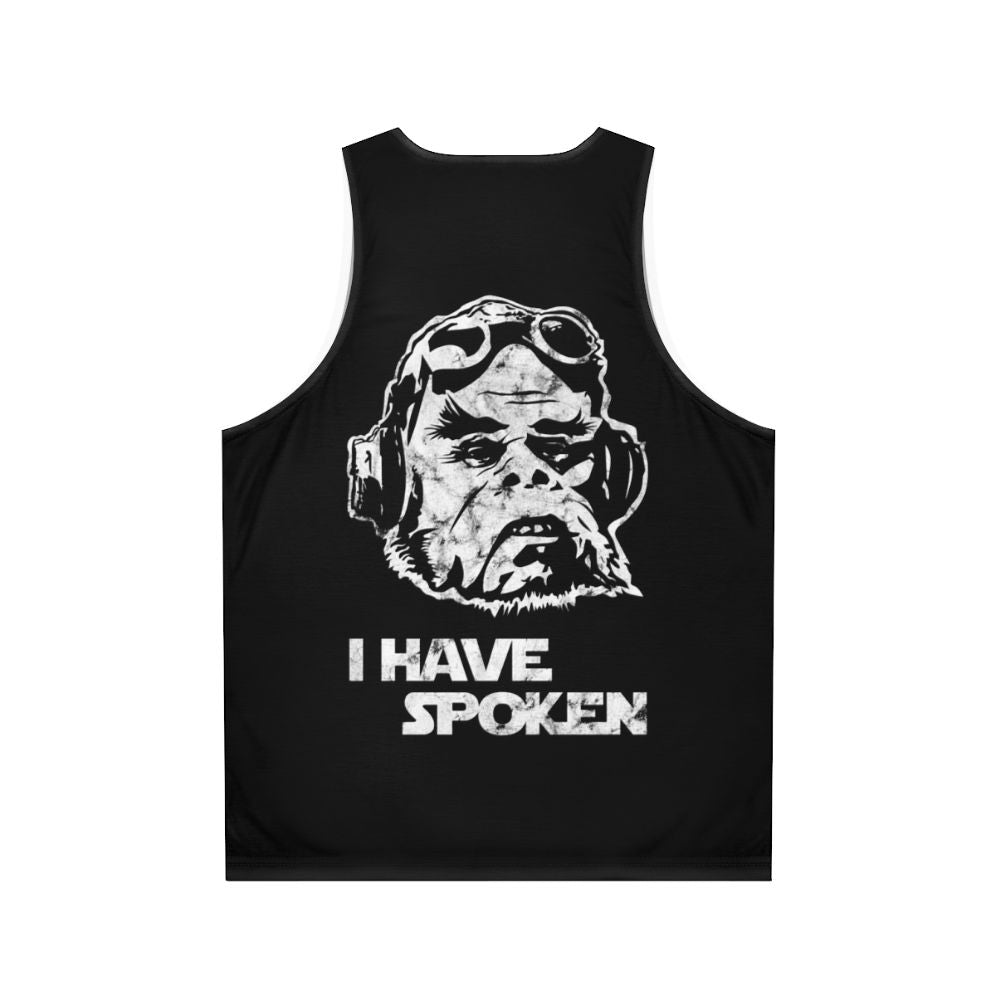 Unisex tank top with futuristic space and mandalorian inspired design - Back