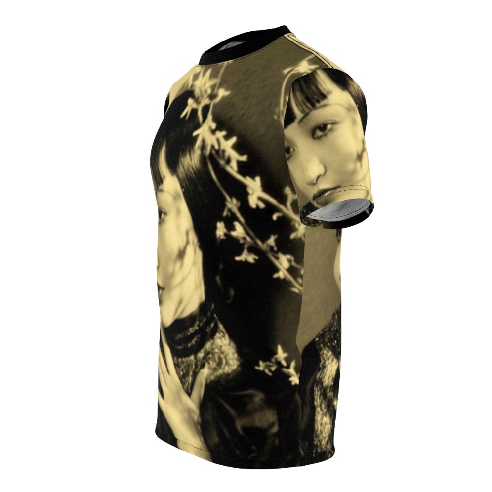 Vintage-style t-shirt featuring a portrait of legendary Asian American actress Anna May Wong - men left