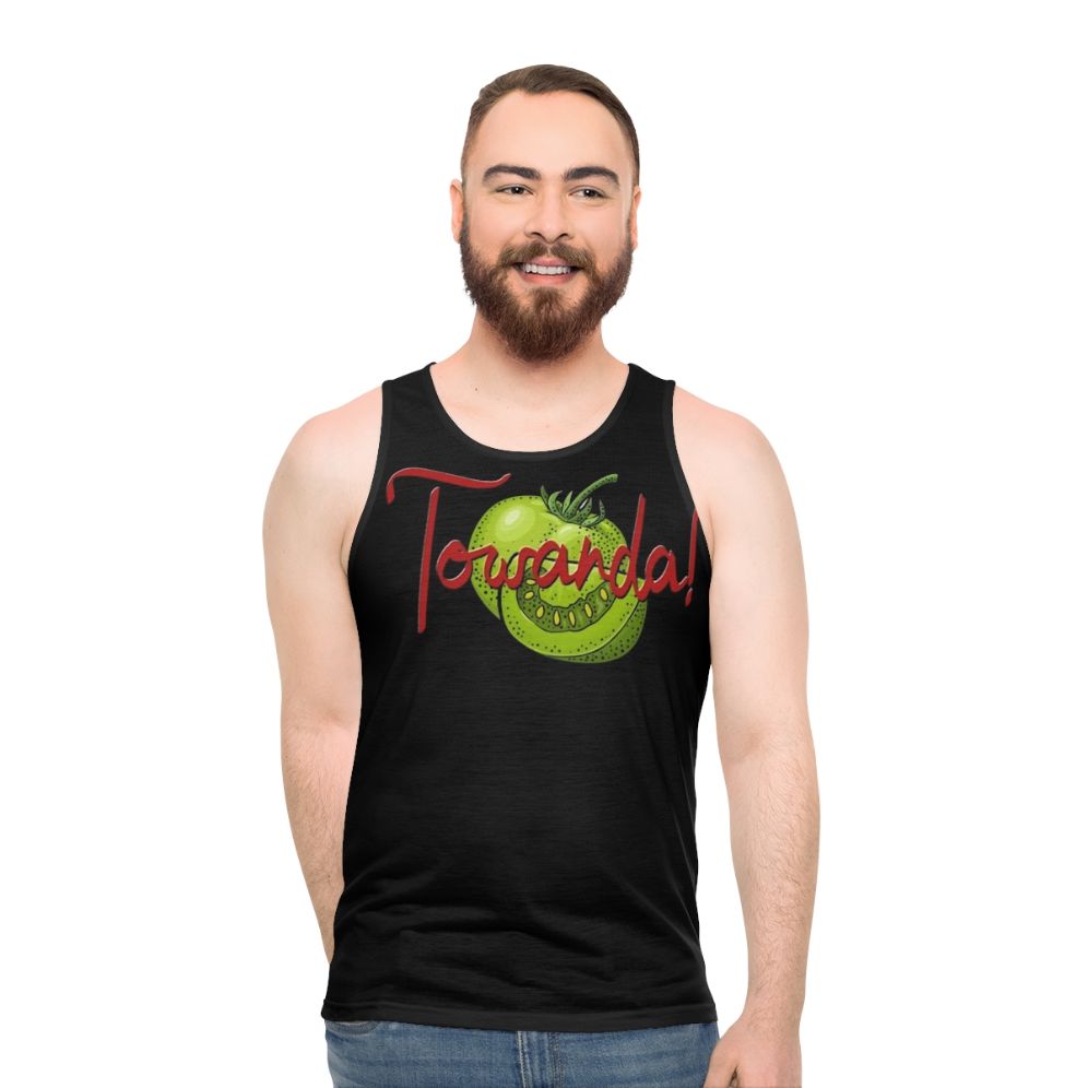 Unisex tank top with Towanda Fried Green Tomatoes graphic - men