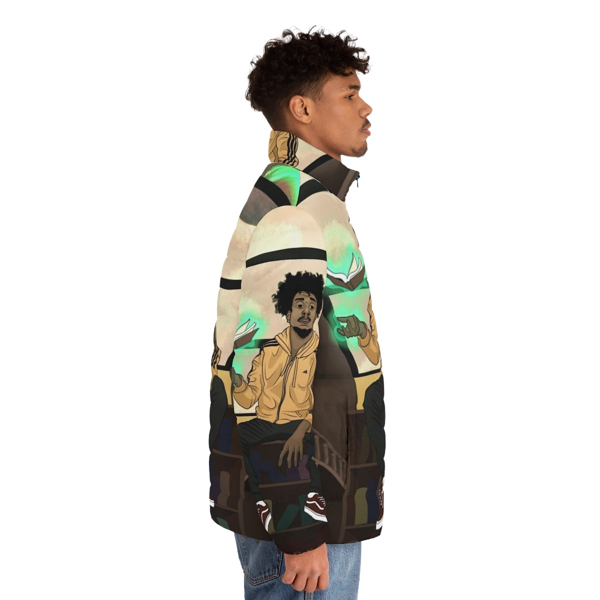 KAAN Library Puffer Jacket - Fantasy music and hip hop inspired outerwear - men side right