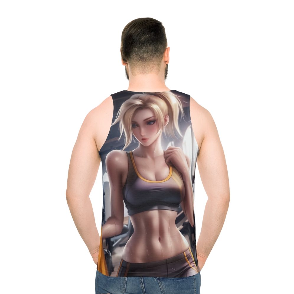 Mercy Unisex Tank Top for Fitness and Gaming - men back