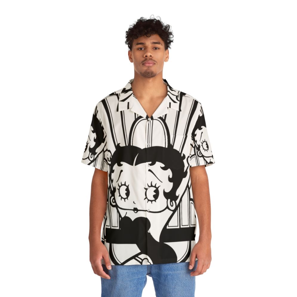 Betty Boop Hawaiian Shirt with Cartoon Design - People Front