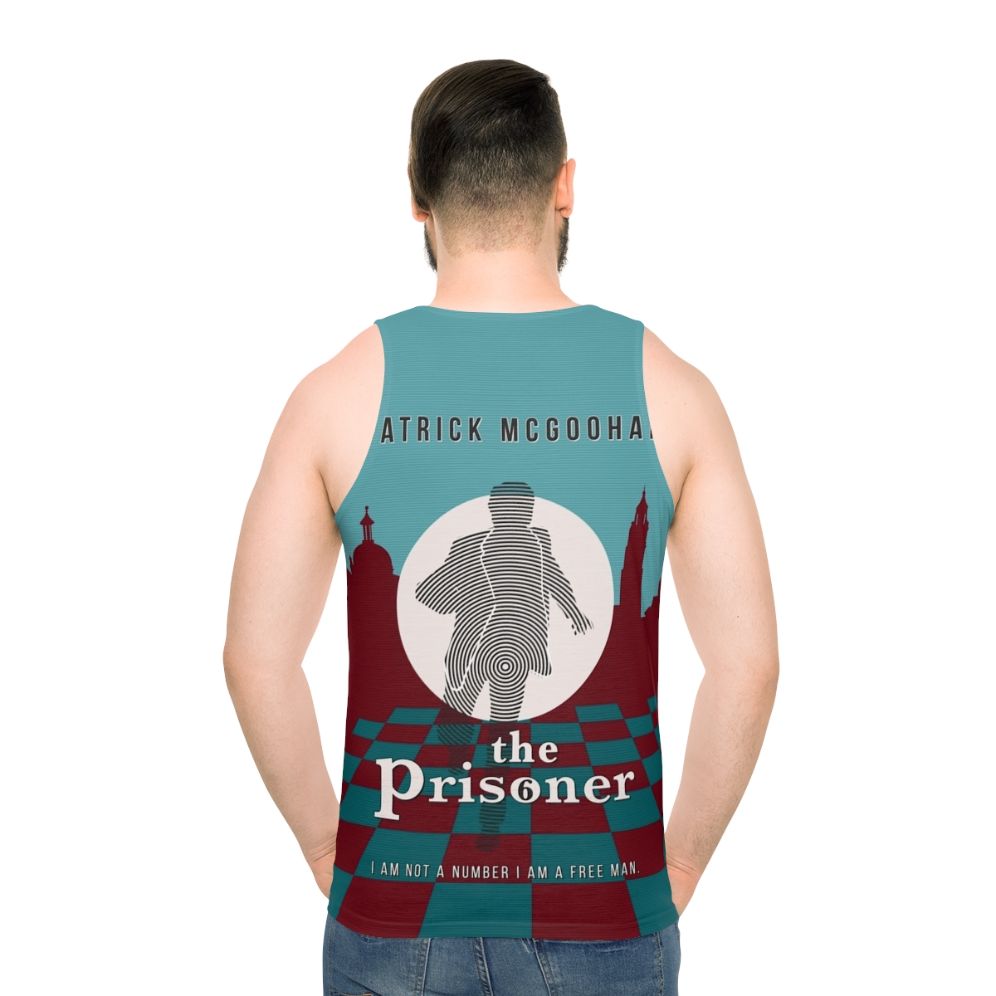 The Prisoner Unisex Tank Top featuring Patrick McGoohan as Number 6 - men back