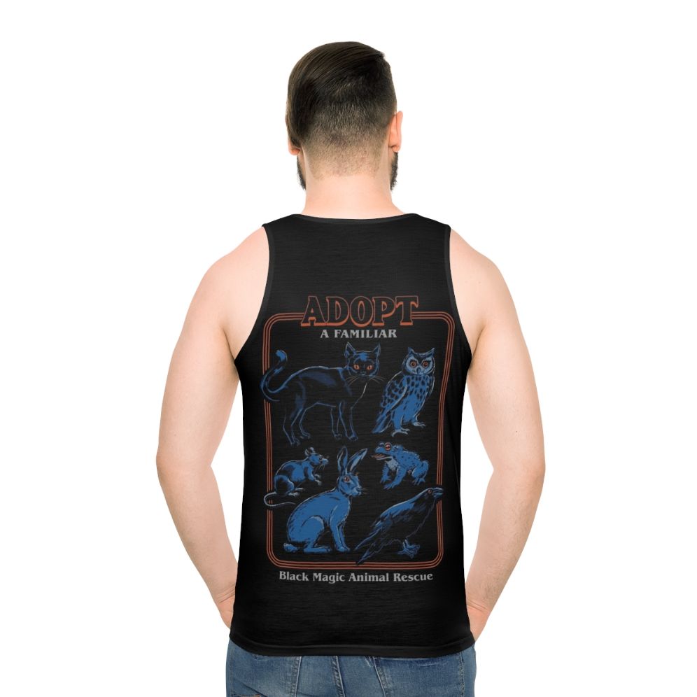 Occult unisex tank top with animal spirit design - men back