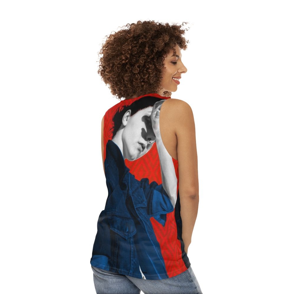 Rebel 1 Unisex Pop Art Portrait Tank Top - women back