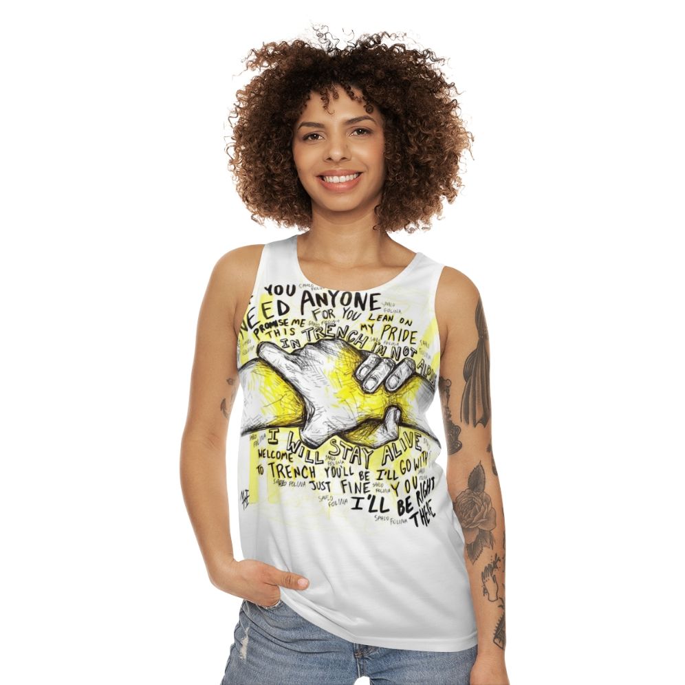 Unisex tank top with inspirational words of hope design - women