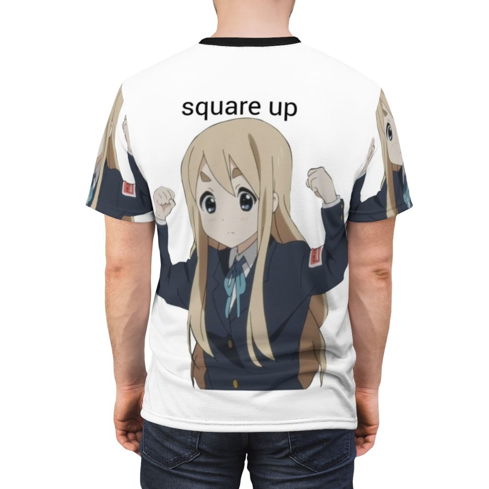 Anime-inspired Mugi Kotobuki Square Up design on a high-quality t-shirt - men back