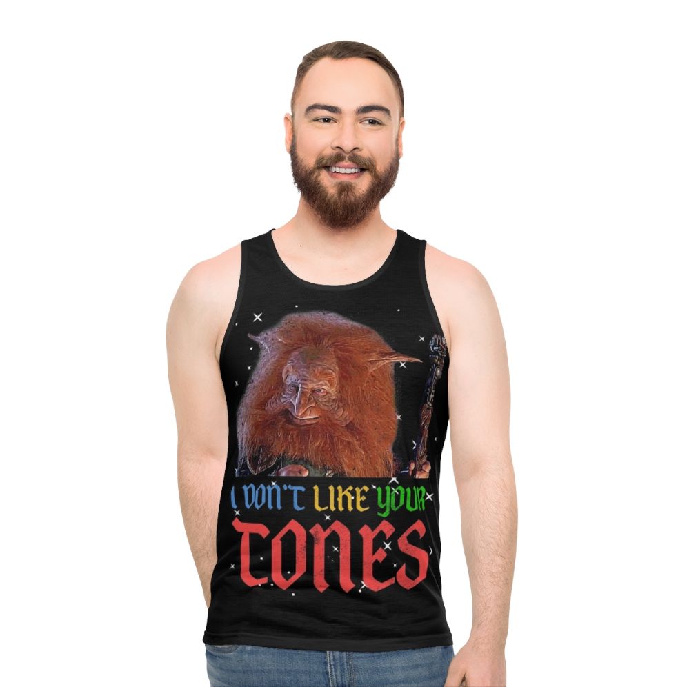 "I Don't Like Your Tones" retro 80s unisex tank top - men