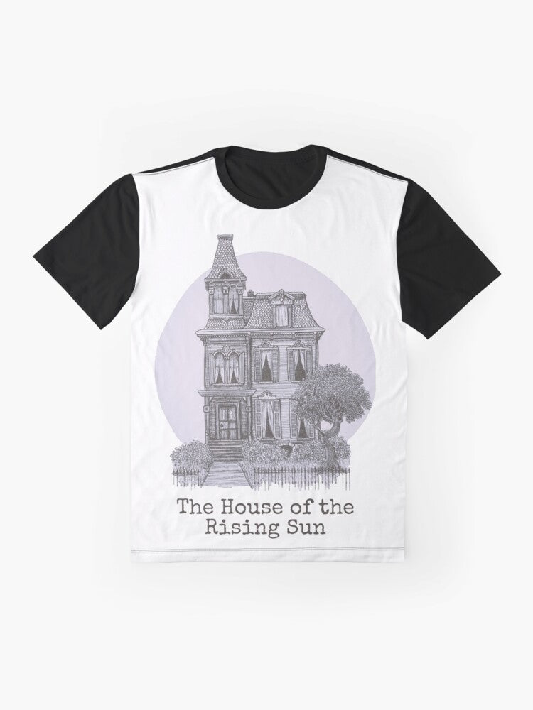 Vintage graphic t-shirt featuring the classic rock song "The House of the Rising Sun" - Flat lay