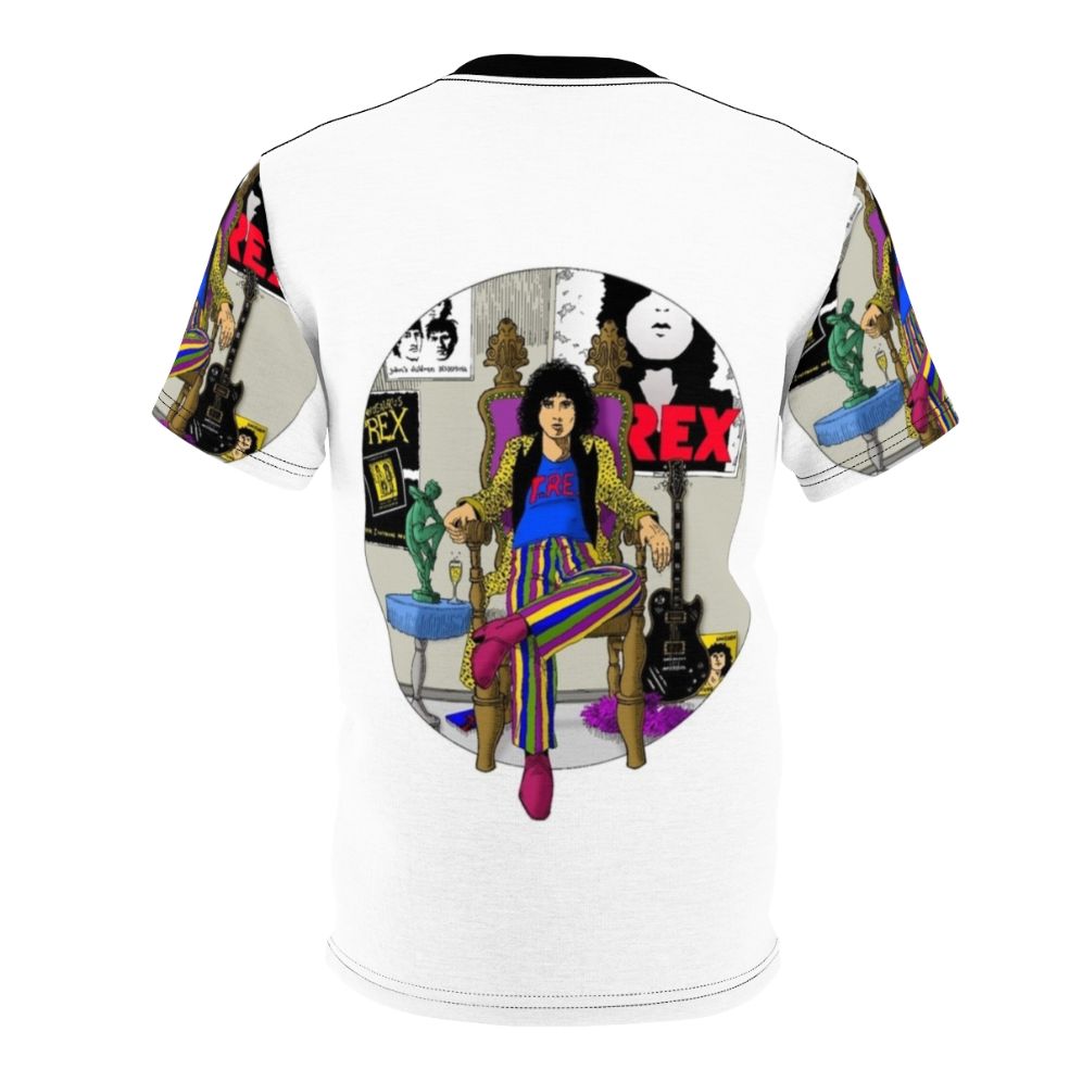 Vibrant AOP t-shirt featuring a vintage-inspired design inspired by the glam rock music of T.Rex and Marc Bolan - Back