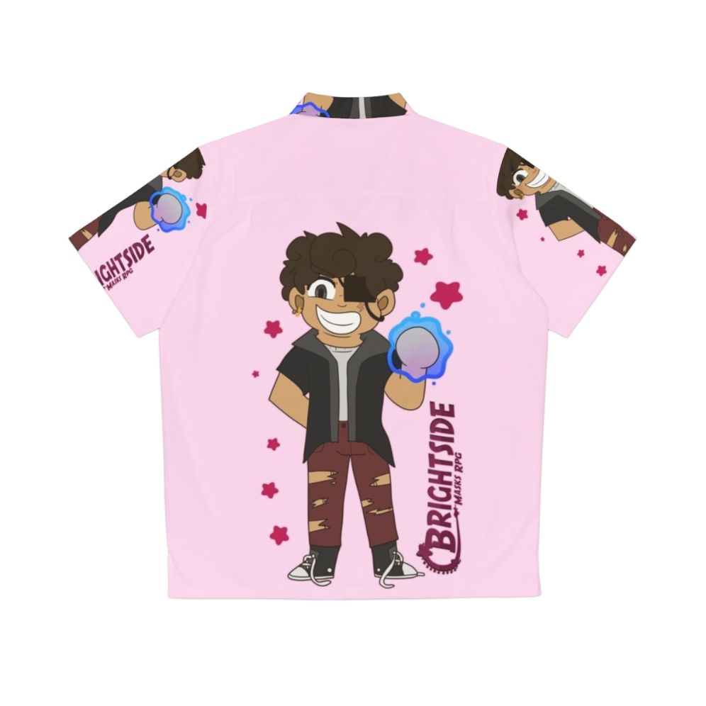 Chibi Hawaiian Shirt with Bright Colors and RPG Motifs - Back