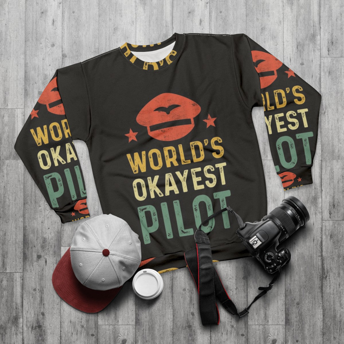 World's Okayest Engineer Sweatshirt - flat lay